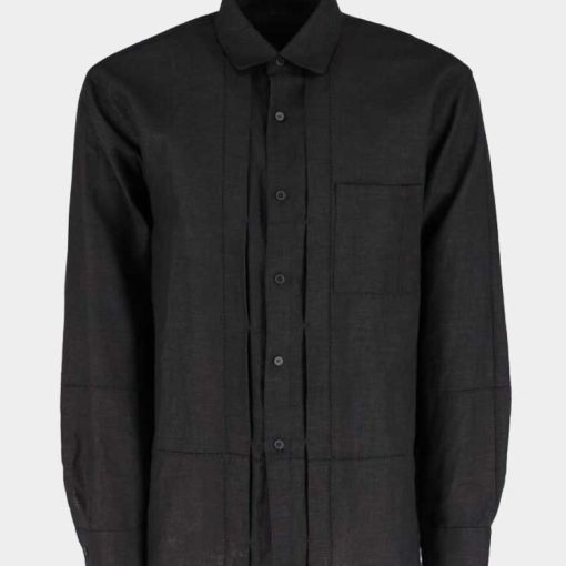 스카 스티치 폴디드 셔츠 (블랙)