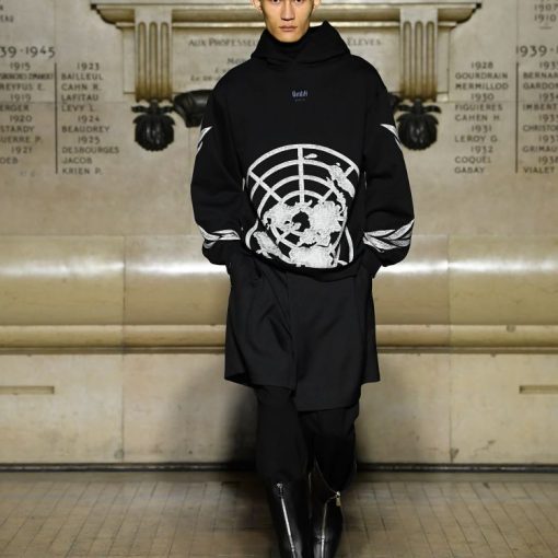 무제 국가 프린트 블랙 후디