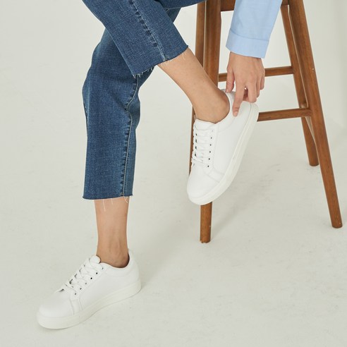 여성 베이직 레더 스니커즈 UU88z1